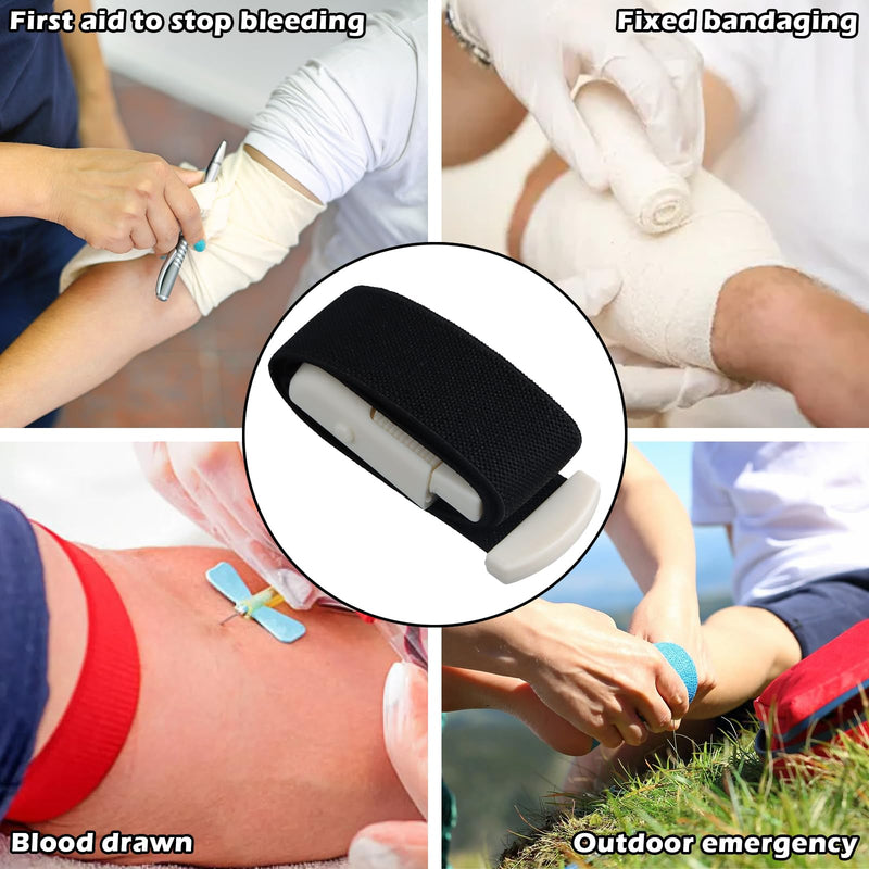 Pack of 10 Storage Hose, Blood Collection, Vein Congestion Tube, Tourniquet with Buckle, Tourniquet with Unique Closure System for Doctors, Sanitary, Camping, Outdoor