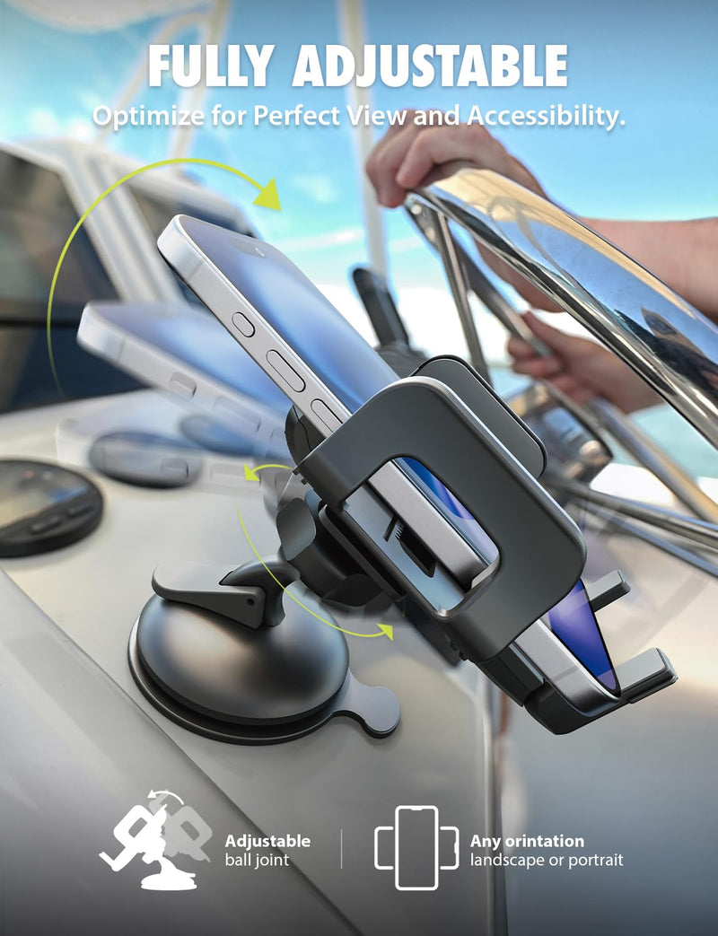 Griplox Waterproof Phone Mount, Boats Phone Holder for Kayak | Waterproof boat phone mount, Temporbond suction, fits devices up to 6.75x3.5", portable floating/marine case, secure