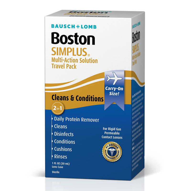 Boston Simplus Contact Lens Solution, for Gas Permeable Contact Lenses, Contact Lens Case Included, 1 Fl Oz 1 Fl Oz (Pack of 1)