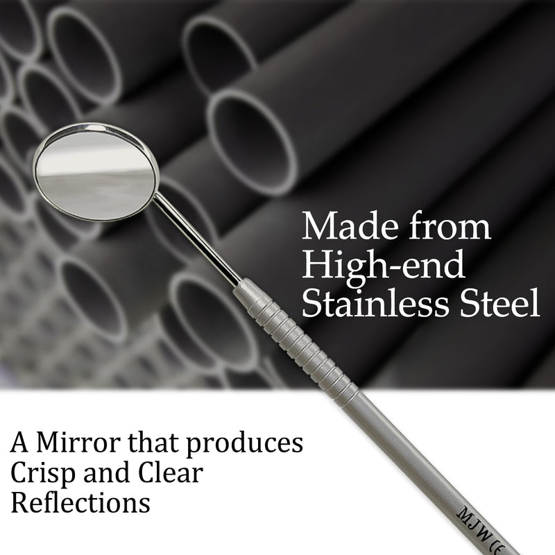 Dental Mouth Mirror - Size 5, Stainless Steel, Easy Viewing for Dentists and Eyelash Extensions 1 x mirror top