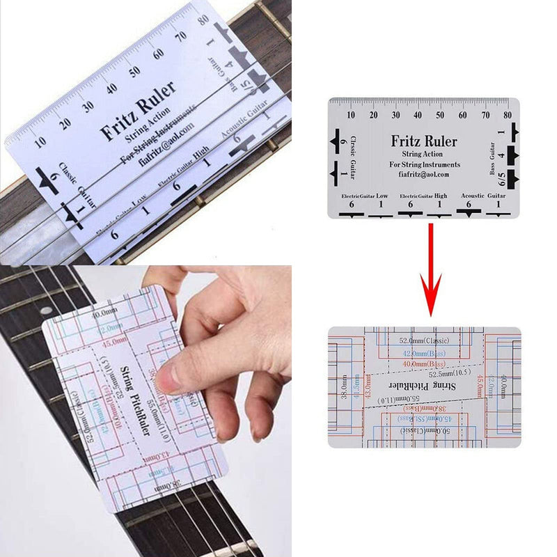 28PCS Guitar Tool Kit,Guitar Repair Tools Kit,Professional Guitar Repairing Maintenance Tool Kit with Wire Plier String Organizer Fingerboard Protector Hex Wrenches Files String Action Ruler Spanner 28PCS