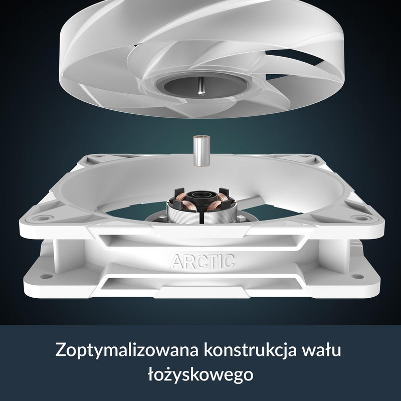 ARCTIC P12 Pro A-RGB (White) - Powerful Premium Fan, 120 mm PWM Fan with Y-Cable Splitter, 600-3000 RPM, 0 RPM <5% PWM, 5V Digital RGB, Fluid Dynamic Bearing, 4-Pin - White