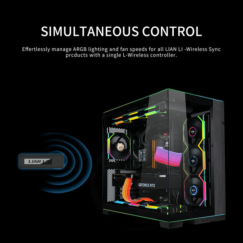 Lian Li UNI Fan L-Wireless Controller for Computer Fans, Works with SL-Infinity, CL Wireless, SL & TL Wireless, Strimer Wireless, and Hydroshift II with PWM SATA Cable - Black RF-T-B.01(Black)