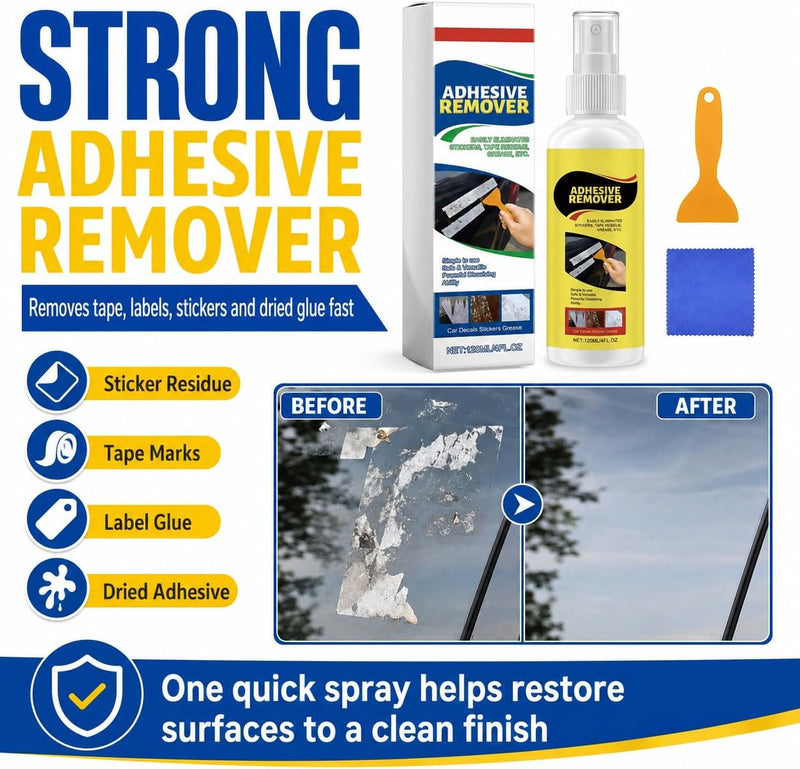 Adhesive Remover, Label Remover, Superglue Remover, Quickly Removes Stubborn Labels, Label Remover, Adhesive Residues and Stickers from All Smooth Surfaces, 120 ml, 2 Pieces
