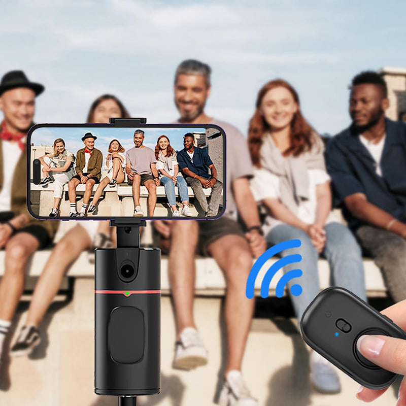 Auto Face Tracking Tripod,360°Rotation Phone Camera Mount Smart Shooting Holder with Remote Selfie Stick,No App,Gesture Control,with 2pcs LED Light