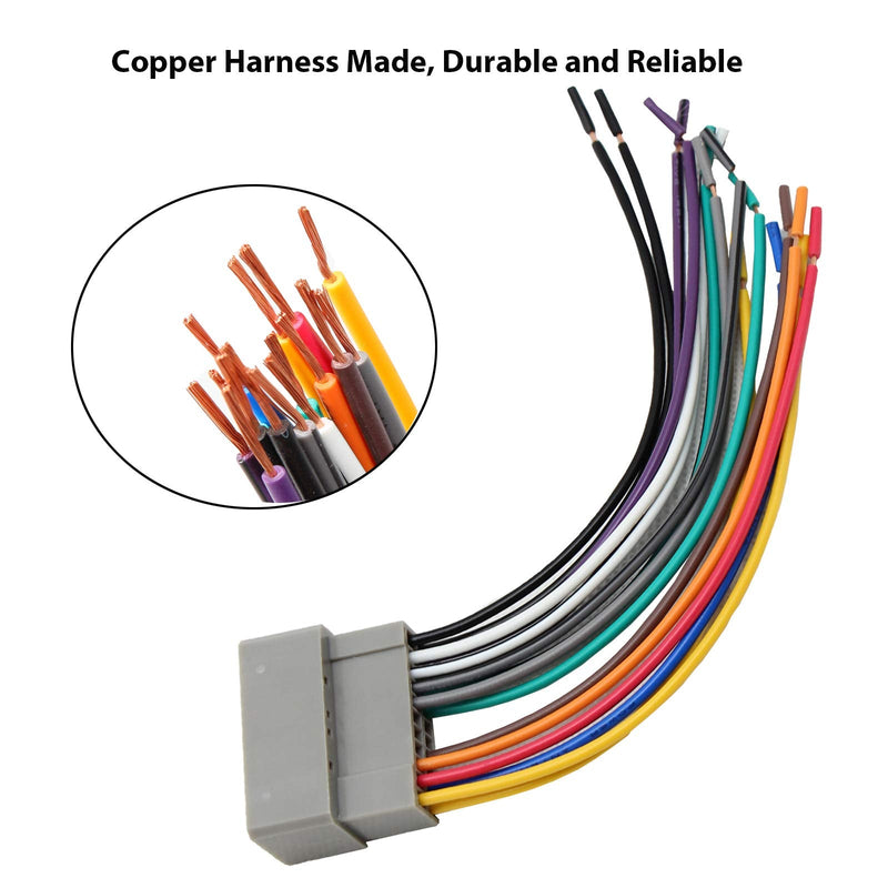RED WOLF Aftermarket Radio Install Wire Harness W/Antenna Adapter Plug Replacement for Jeep 2003-2007,Dodge ram 2002-2007, Chrysler 2000-2007 Radio harness + antenna adapter