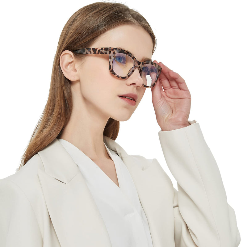 Oversized Reading Glasses for Women,3 Pack Blue Light Blocking Computer Spring hinge Readers Black&leopard&grey Leopard 1.5 x