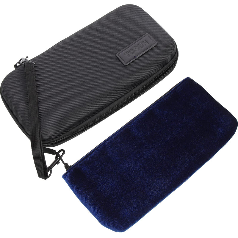 Vaguelly Saxophone Mouthpieces Case, Superior Oxford Cloth Clarinet Mouthpieces Case,Blue Velvet Lining,Multi Space Woodwind Case Storage Bag