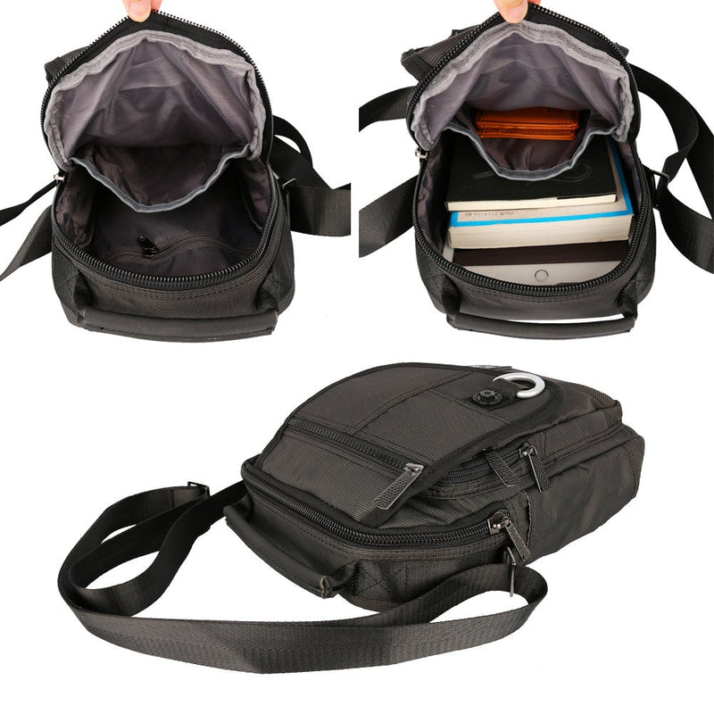 Vertical Messenger Bag, Crossbody Bag, Shoulder Bag Work Satchel for iPad Tablet Kindle A-black