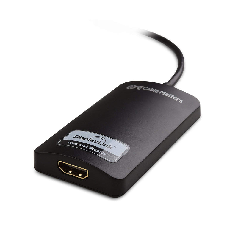 Cable Matters SuperSpeed USB 3.0 to HDMI Adapter (USB to HDMI Adapter) for Windows in Black & 6 Foot Mini DisplayPort to HDTV Cable