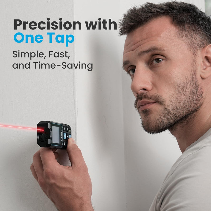 [AUSTRALIA] - ACEGMET Laser Measure, 393ft/120m Laser Measurement Tool, Laser Measuring Tool with 2 Bubble Levels, LCD Backlit Display, IP54 Waterproof, Pythagorean Mode for Distance, Area, Volume 