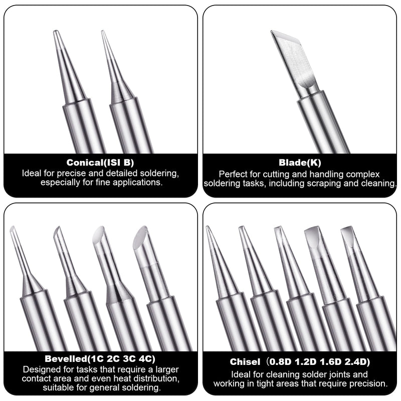 Nadinsta ET Soldering Tips Set Replacement Soldering Tip ETS ETA ETB ETD Replacement Pack of 12