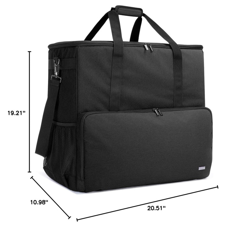 CURMIO PC Carrying Case, Desktop Travel Bag for Full Computer Tower, Black | Computer Desktop Tower Case with Shoulder Straps Fit ATX/M-ATX Motherboards, Keyboard, Mouse, Cables & Earphones