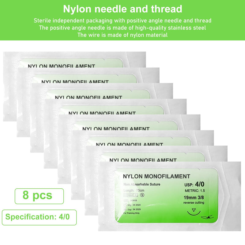 [AUSTRALIA] - Pack of 24 Suture Material with Exercise Needles, Refill Pack for Surgical Suture Set, Ideal Suture Exercise Thread for Students, Needle and Thread Set, Wound Suture Kit Addition, Ideal Suture 