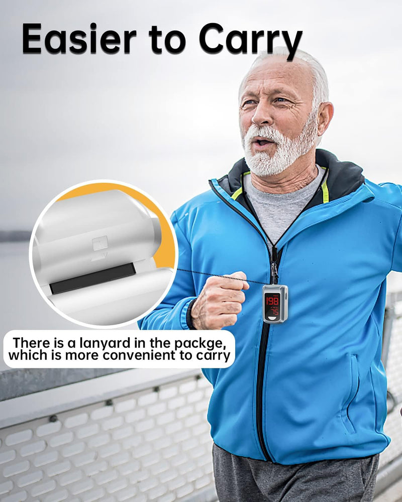 HOLFENRY Bluetooth Pulse Oximeter Finger Oximeter with App, Oxygen Saturation Meter Finger, Blood Oxygen Meter Finger for Heart Rate, Free App (Grey) gray