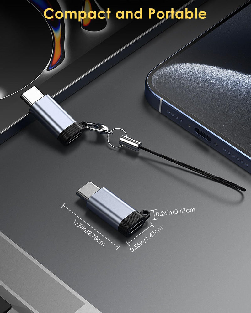 [AUSTRALIA] - MoKo 4 Pack Lightning Female to USB C Male Adapter, iPhone to USB C Adapter for iPhone 15/16 Pro/16 Pro Max/16 Plus, Galaxy S24, iPad Air/Pro, for Charging/Data Transfer, NOT for Audio/OTG, Gray 