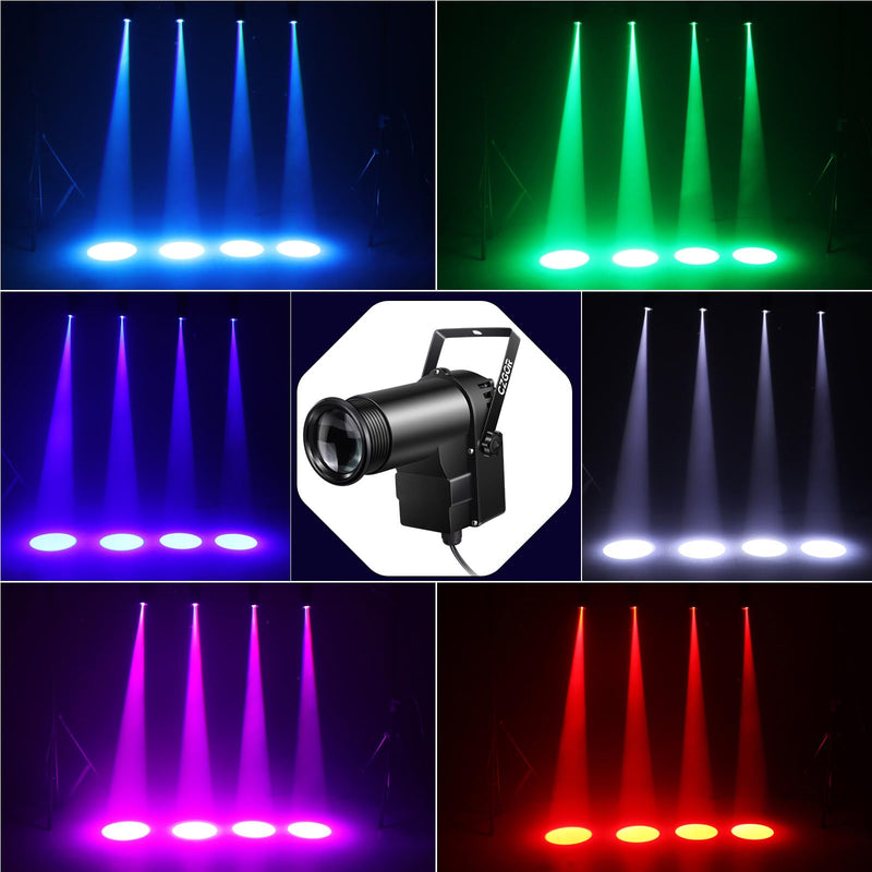 Pinspot Light 15W DMX 2 Pack, Czgor RGBW Disco Ball Lights with Remote Control, DMX512, Sound Activated Pin Spotlight for Party Wedding DJ Disco Shows RGBW Light 2Pack