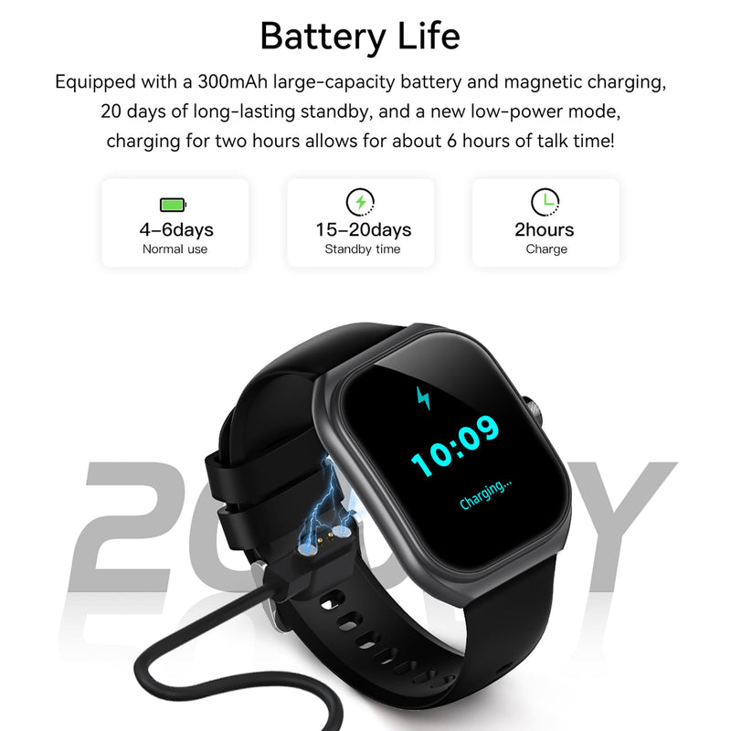 Smart Watches for Men(Answer/Make Call), 2.01" Curved Screen HD Fitness Tracker Watch with Blood Pressure/Heart Rate Monitor, SpO2, Fitness Watch for Men, Smart Watch for Android/iOS Phones (Black)