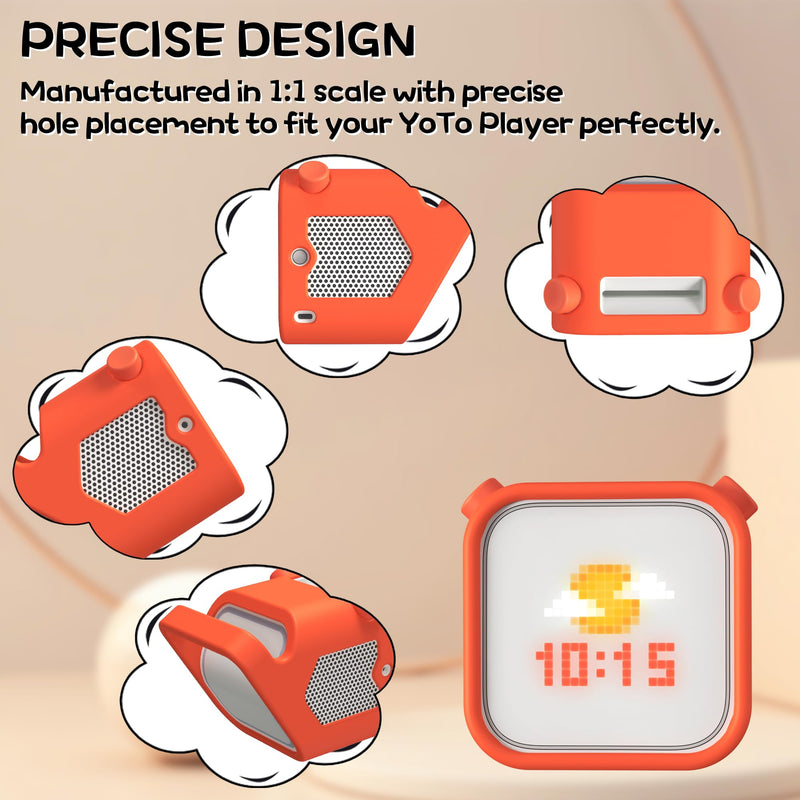 Silicone Case for Yoto Player (3rd Gen.), Silicone Protective Sleeve Case Compatible with Yoto Player, Anti-Slip, Bumps and Wear and TearSilicone Skin Cover with Easy-to-Carry Handle - Orange