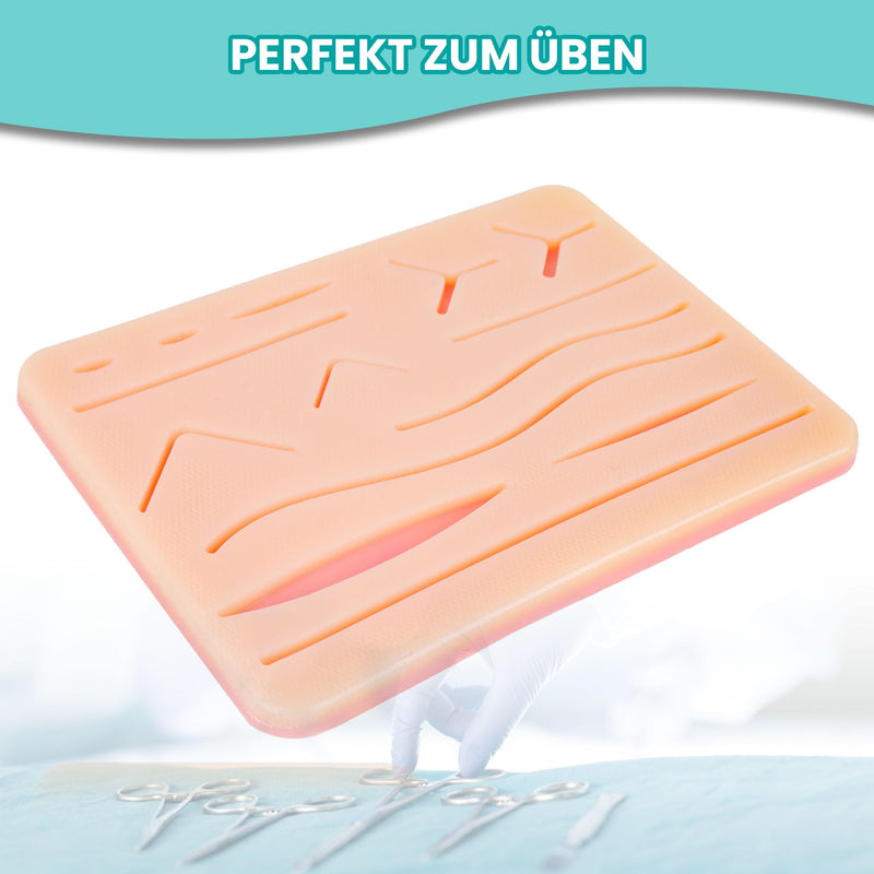 Exercise Board Silicone Suture Pads, Suture Pad for Surgical Suture Set with 3 Layers, Suture Practice Kit with 14 Wounds, Sewing Kit Medicine, Suture Set Exercise Medicine, Surgical Suture Set