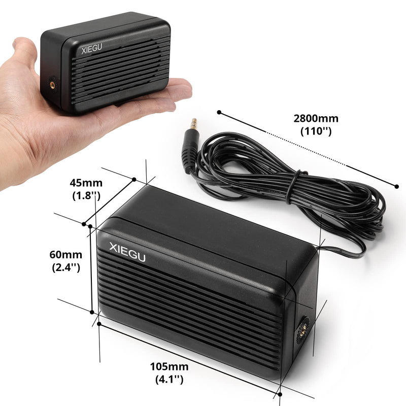 Xiegu GY03 3.5mm Plug Rectangular External Speaker with Stereo Sound for CB/Mobile/Ham Radio, HF Transceivers, Compatible with Xiegu X6100 G1M Radioddity QT40 QT60 QT80 CB-900 PRO