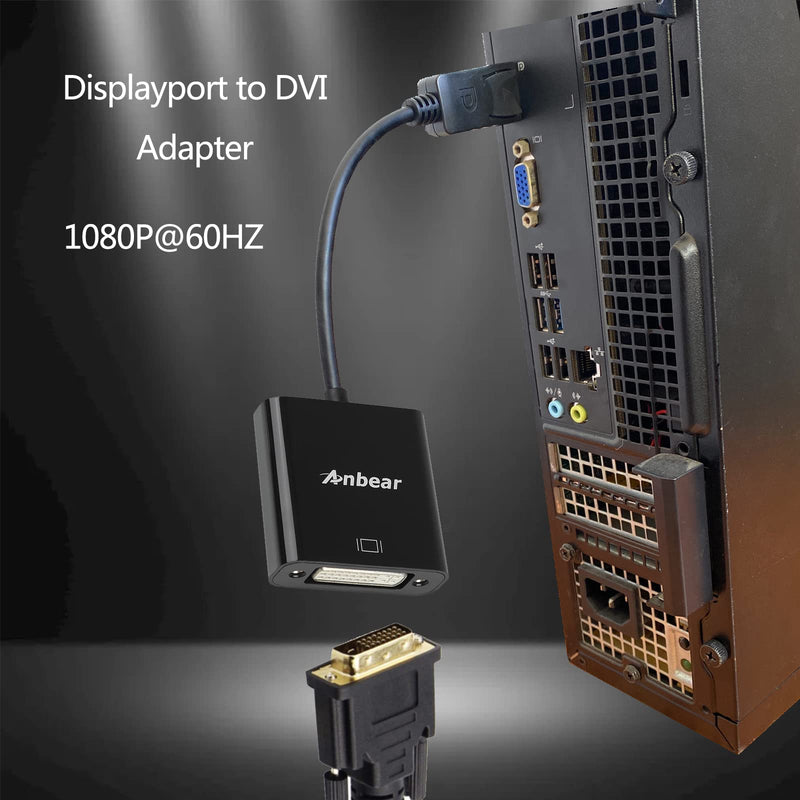 DisplayPort to DVI Adapter 10PACK, Display Port to DVI-D Adapter (Male to Female) Compatible with Computer,Desktop,Laptop,PC 10 Pack