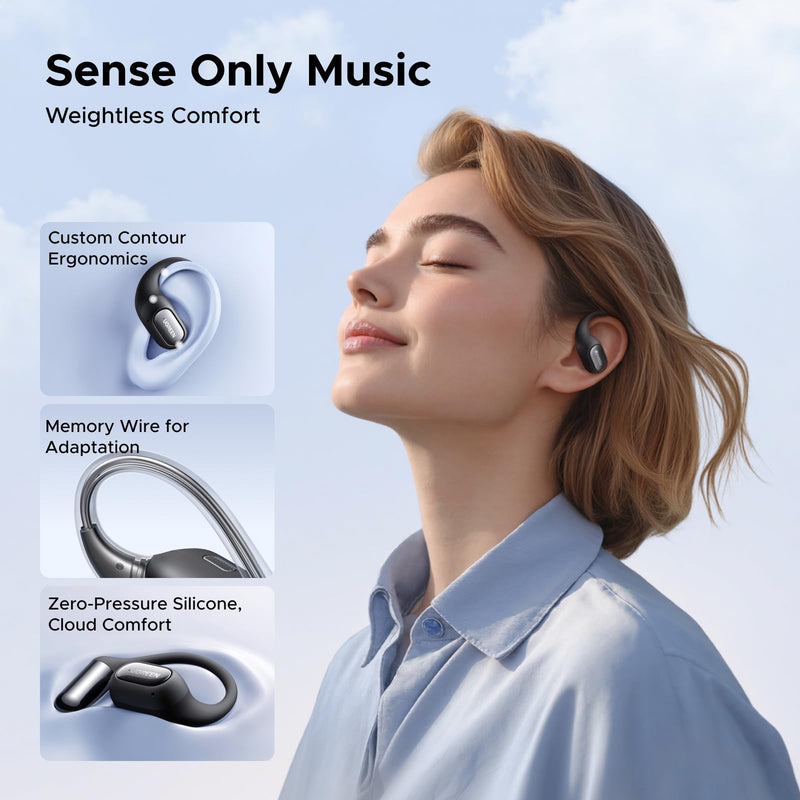 UGREEN FitBuds Open Ear Hook-on Wireless Earbuds Headphones Bluetooth 6.0 | 4-Mic Noise Canceling, Spatial Audio, 28H Playtime, IPX5 Waterproof For Running Sports, Dual Connection, Titanium Wire
