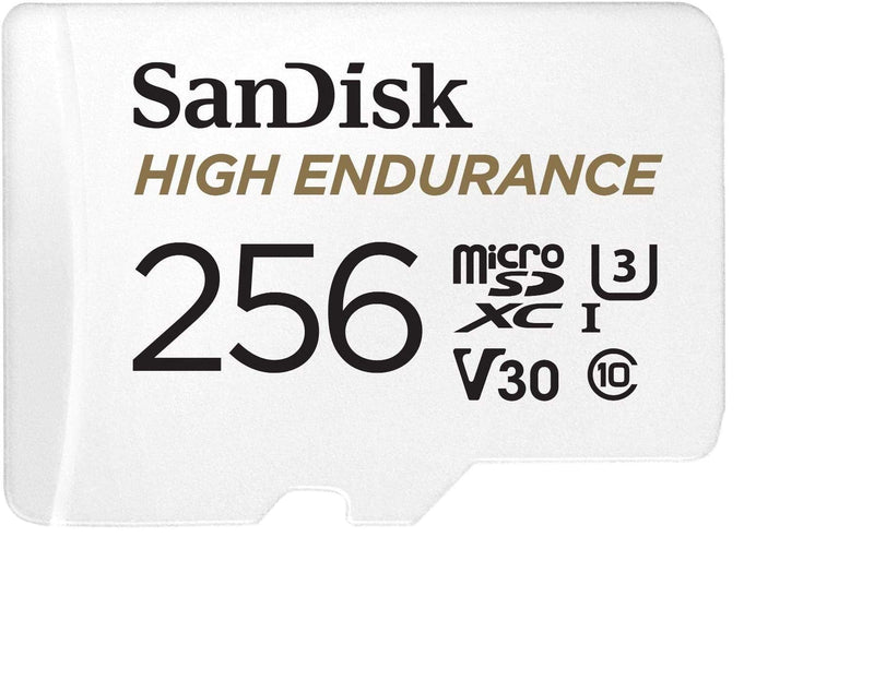 SanDisk 256GB High Endurance Video MicroSDXC Card for Dash Cams Works with Garmin Mini 2, 47, 57, 67W Series (SDSQQNR-256G-GN6IA) Bundle with Everything But Stromboli SD & Micro SD Memory Card Reader