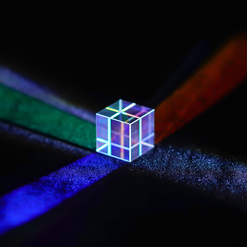 25mm Optical Glass X-Cube Prism RGB Dispersion Prism Physics and Decoration Light Spectrum Educational Model Photography Props 25mm