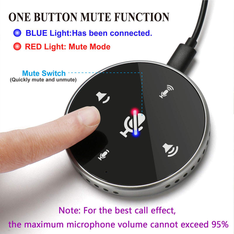[AUSTRALIA] - Upgrated USB Conference Microphone with Speaker,Laptop Omnidirectional Computer Mic with Touch-Sensor to Mute/Volume,for Zoom Meetings,Skype,VoIP Call,Interview,Christmas Stocking Stuffers Gifts Touch Screen with Speaker 