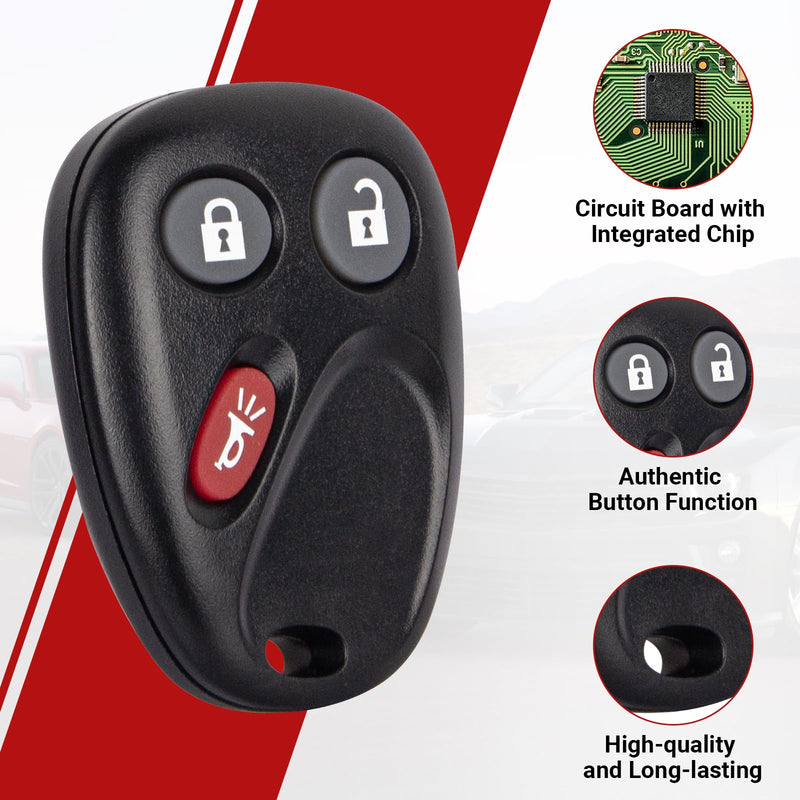 Key Fob Keyless Entry Remote Control Compatible with Chevrolet Chevy Equinox Avalanche Silverado Suburban Tahoe/Cadillac Escalade/GMC/Hummer H2 Car Key Replacement for LHJ011