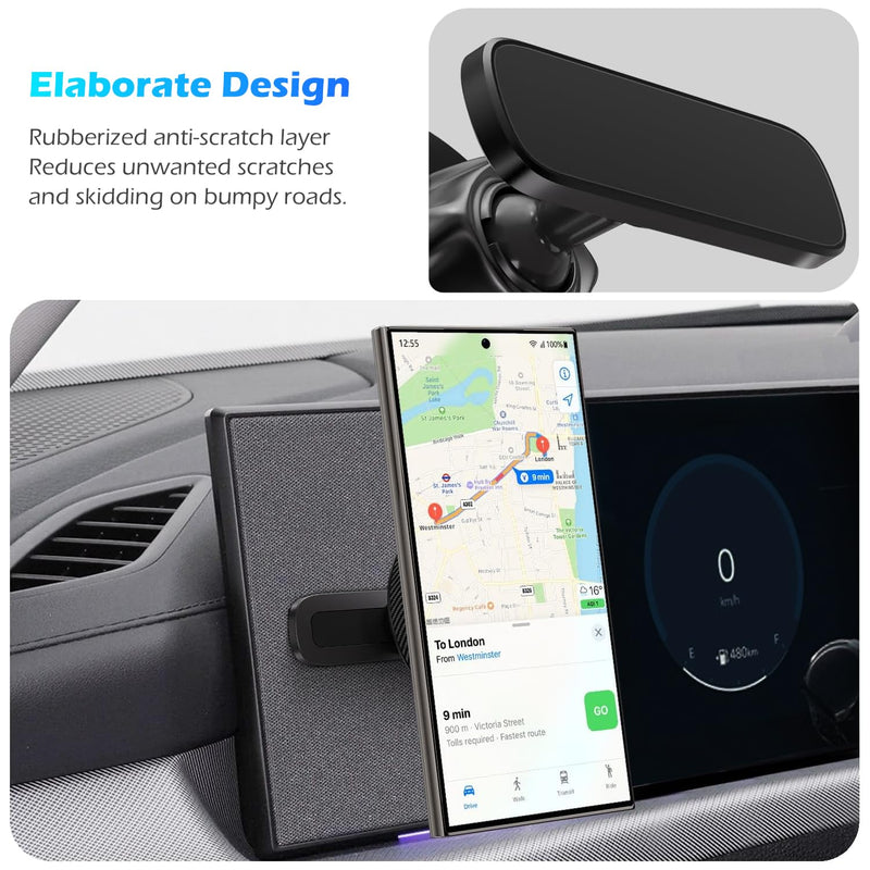 Magnetic Car Phone Holder Mount for 2025 Hyundai Tucson SEL Convenience/Tucson N Line/ 2025 2024 Santa FE Hybrid SEL, Attaches to Metallic Dashboard [Compatible with MagSafe]