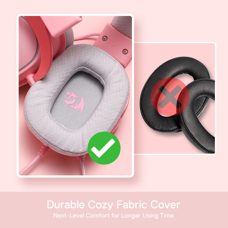 Redragon H510 Zeus-X RGB Pink Wired Gaming Headset - 7.1 Surround Sound - 53MM Audio Drivers in Memory Foam Ear Pads w/Durable Fabric Cover- Multi Platforms Headphone - USB Powered for PC/PS4/NS Pink-RGB