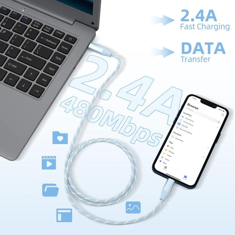 [AUSTRALIA] - USB C to Lightning Cable 3 Pack 6FT Apple MFi Certified iPhone Charger Fast Charging Type c to Lightning Cable iPhone Fast Charger for iPhone 14 13 12 11 Pro Max Xr Xs 8 and More 