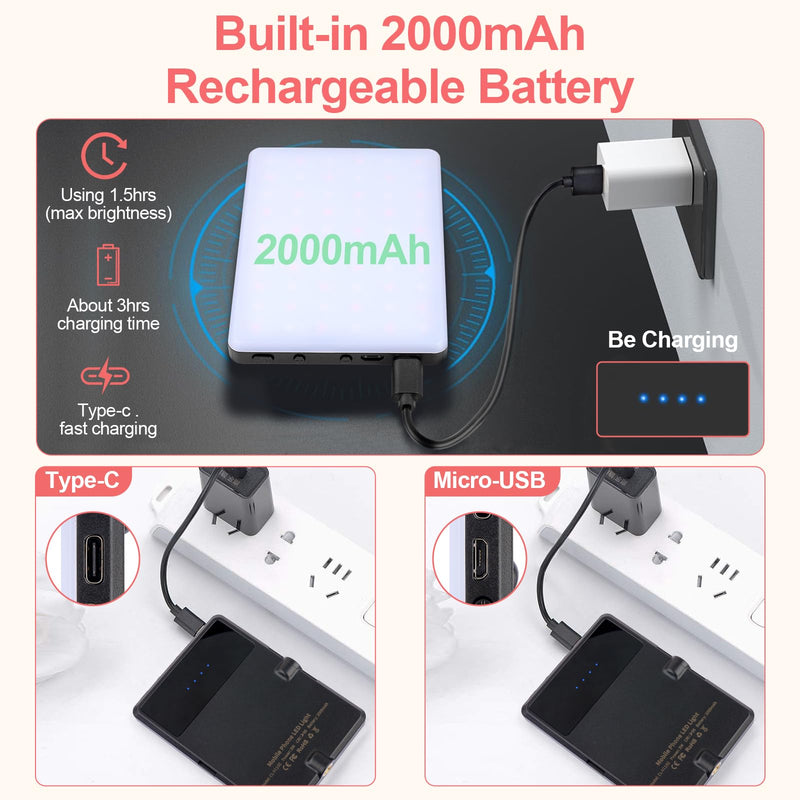 [AUSTRALIA] - XINBAOHONG Rechargeable Clip Fill Video Conference Light, Selfie Light for Phone Android Camera iPad Laptop LED Phone Light for Makeup TikTok Selfie Vlog 