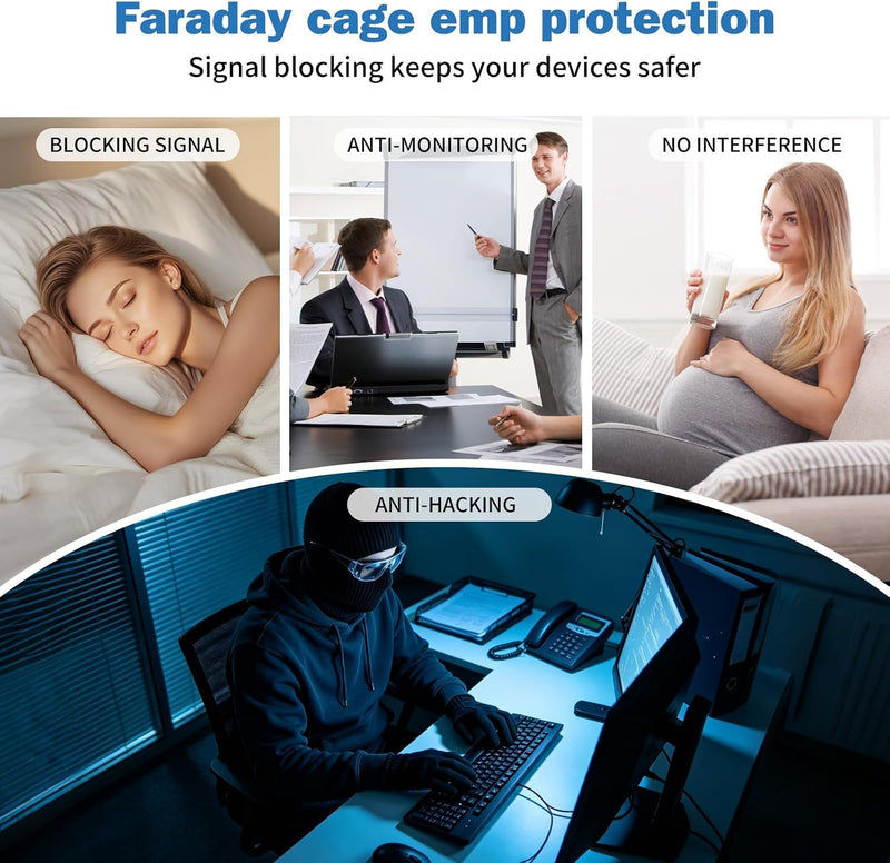 ENGPOW Military Grade Faraday Bag for Phones, Signal Blocking Pouch Black | Fireproof, Waterproof, Anti-Tracking, RFID Blocker (5G/GPS/WiFi/Bluetooth) with Detachable Shoulder Straps, for Daily Travel