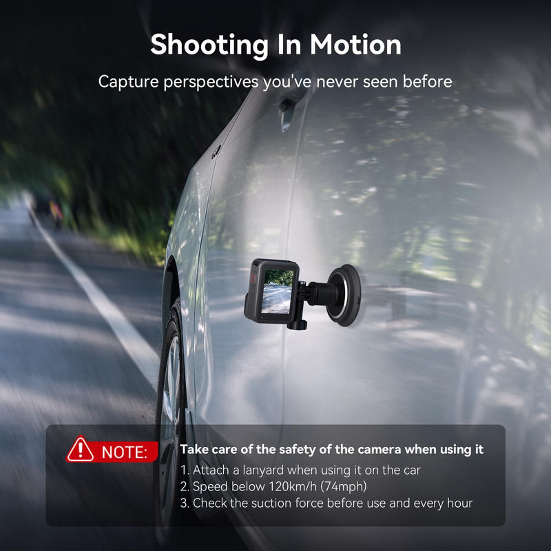 SMALLRIG Magnetic Mount for Gopro, Powerful Camera Car Mount Outside for Gopro, for Insta360 and Phone, 360?Rotation for Car and Gym Single magnetic mount w 360° base