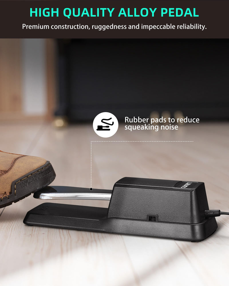 LEKATO Universal Sustain Pedal for Keyboard with Polarity Switch, 1/4'' 6.35mm TS Plug with 1/8" 3.5mm TRS Adapter, Fit for Digital Piano Electric Keyboards Midi Synthesizer 6.35MM Plug & 3.5MM Adpater