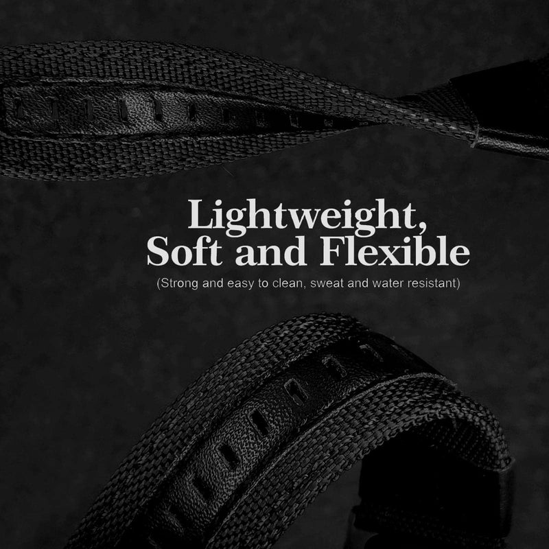 Abanen 22mm Nylon Military Style Watch Bands for Garmin Instinct/Instinct 2 Solar, Woven Fabric Durable Wristband Strap for Garmin Instinct Tactical/Tide/Esports/Instinct Solar Black