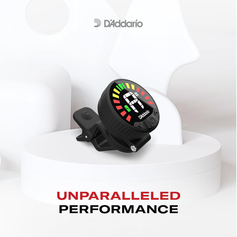 D'Addario Nexxus 360 Rechargeable Violin Tuner - Clip On Tuner for Violin - Auto Powers Off - Adjustable Full Color LED Screen