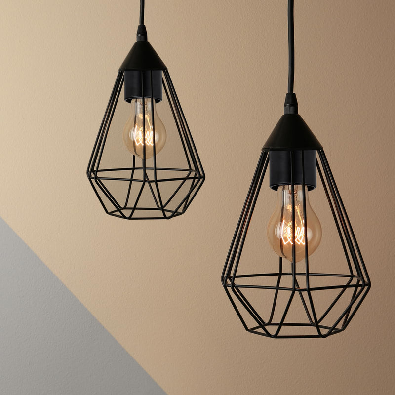 [AUSTRALIA] - PATIKIL Light Socket Shade Ring, 4pcs E26 E27 Medium Base Metal Sockets Lock Ceramic/Porcelain Sockets with Thread Diameter 1-1/2 Inches for Hanging Lamp Holder, Black 50mm / 1.97" 