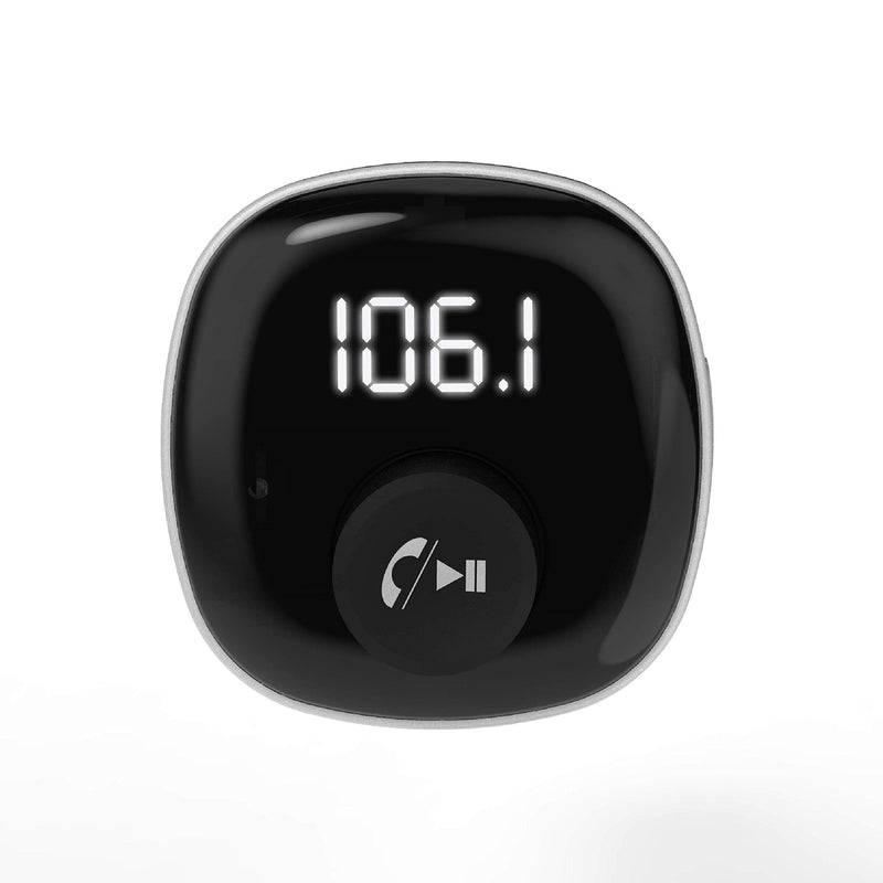 Scosche BTFM4-SP1 BTFREQ Universal Bluetooth Handsfree Car Kit with FM Transmitter and Dual USB Ports, Black