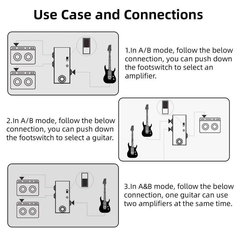 ABY Line Selector AB Switch Mini Guitar Effect Pedal True Bypass Guitar Bass Pedal AB Box - ABY Channel Switch