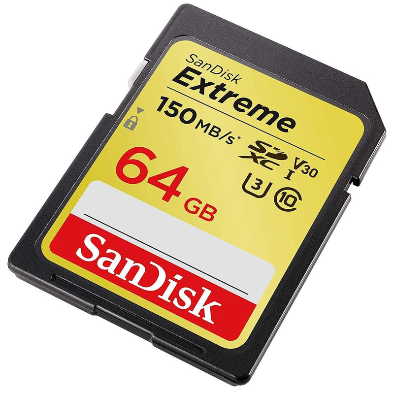 SanDisk 64GB SDXC SD Extreme Memory Card Works with Canon EOS 77D, 80D, 70D, 6D, 60D Digital DSLR Camera 4K V30 U3 (SDSDXVE-064G-GNCIN) Bundle with (1) Everything But Stromboli Combo Card Reader
