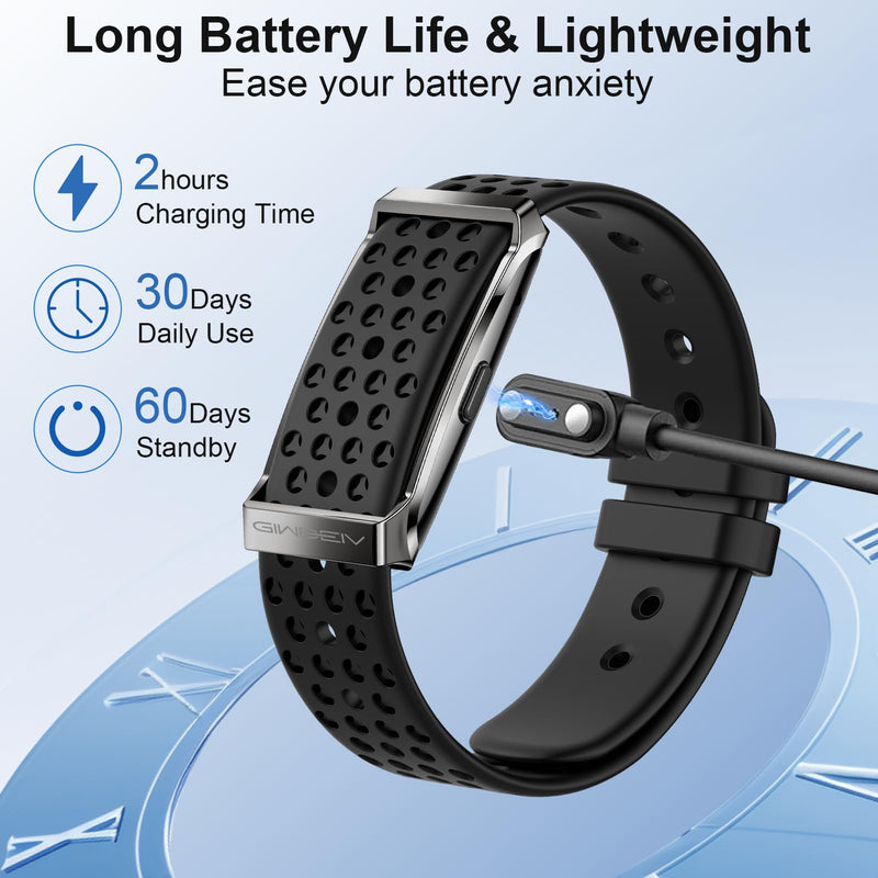 Smart Bracelet, Health Activity Fitness Trackers with Heart Rate Sleep Monitor, 24/7 Blood Oxygen/Calorie/Stress/Step Tracker, Health Fitness Bands, 170+ Sports Modes Smart band with 2 Bands (Black)