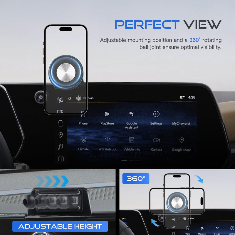 Autorder Magnetic Car Phone Holder for 2025-2026 Chevy Chevrolet Equinox Accessories Strong Adsorption Phone Mount for MagSafe Stabilization Magnetic Phone Stand 360° Rotation(Not for EV)