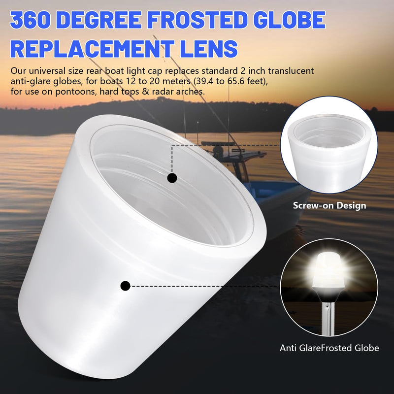 [AUSTRALIA] - 91017B7 Replacement Boat Stern Light Cover Lens Cap Compatible with Attwood Boat Anchor Light Cover, fit All-Round Light Screw-On Replacement Globe, Navigation Light Accessory Rear Boat Light Cover -2 