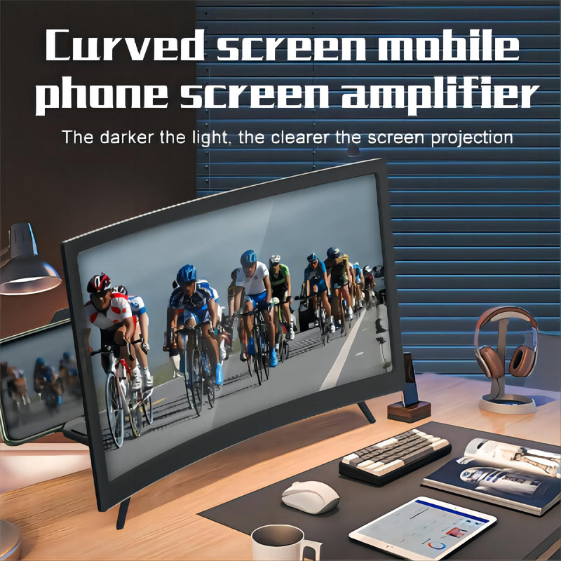 Screen Magnifier for Cell Phone, 14" Curved Phone Magnifying Screen Upgraded HD 3D Phone Screen Amplifier Phone Stand with Screen Enlarger Compatible with All Smartphones for Movies Videos 14 Inch
