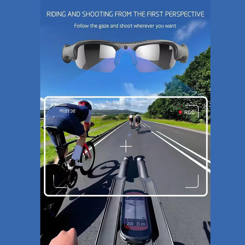 XUMIUZIY Smart Glasses with Camera, 1080P HD WiFi Video Recording Glasses, Bluetooth Audio Polarized Sunglasses, 140 Wide Angle Lens, Photo Taking,for Sports, Travel