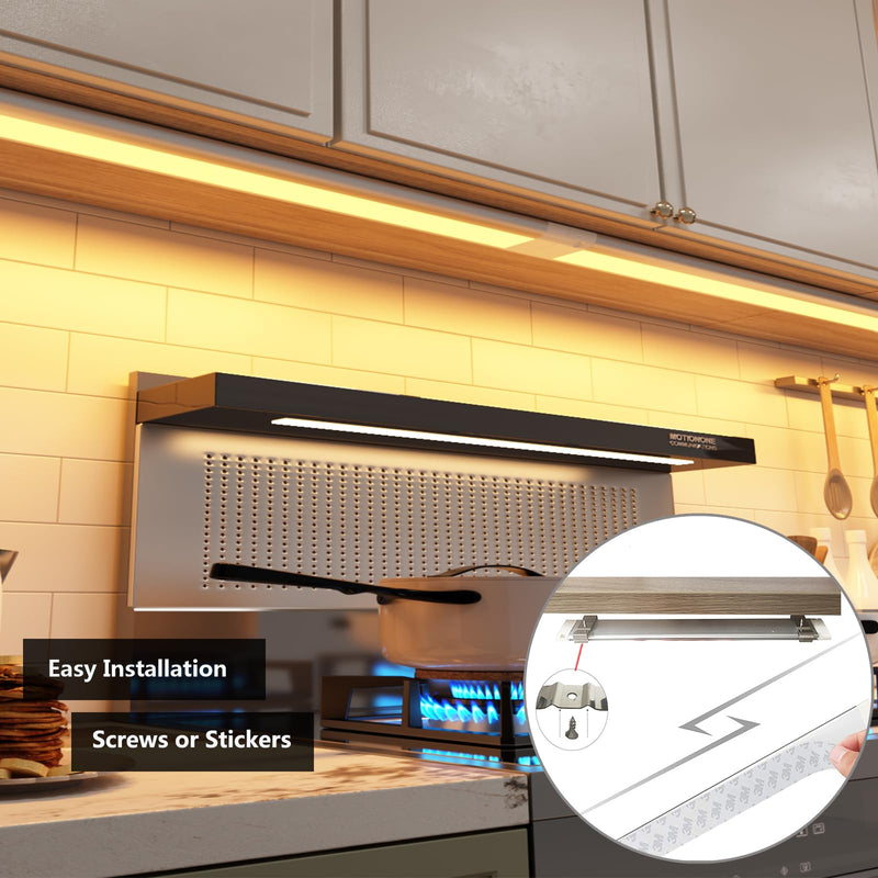 LED Under Cabinet Lighting USB Plug in Cabinet Lights,3 Levels CCT(3000K/4000K/6000K),Ultra-Thin 12Inch - 2X Dimmable Indoor Light Bar Linkable for Under Counter,Desk,Shelf,Closet,Workbench,8W,720LM 12''-2x-LED Bars